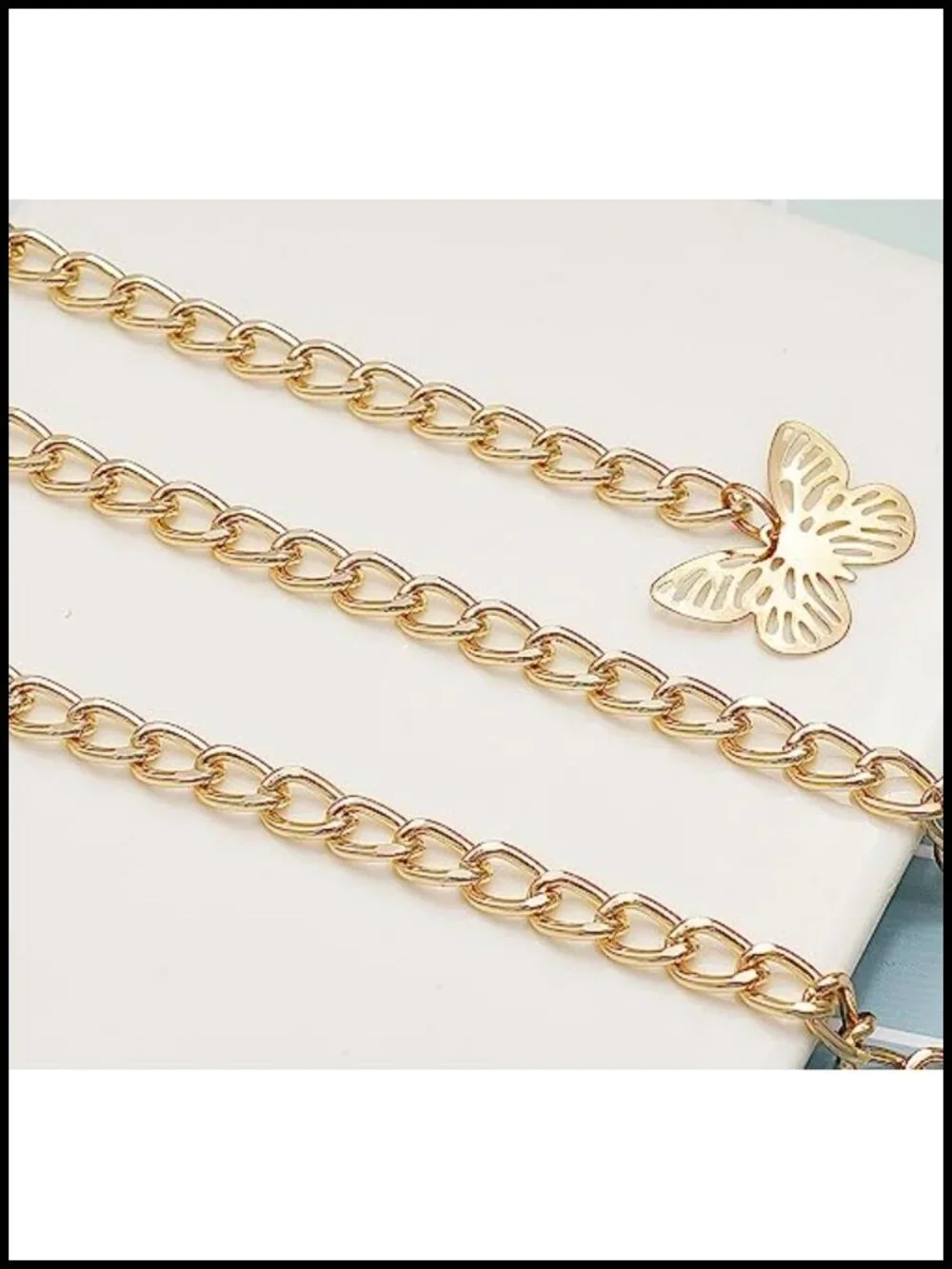 Multi-Layer Butterfly Waist Chain Alloy Hollow Pendant Body Chain